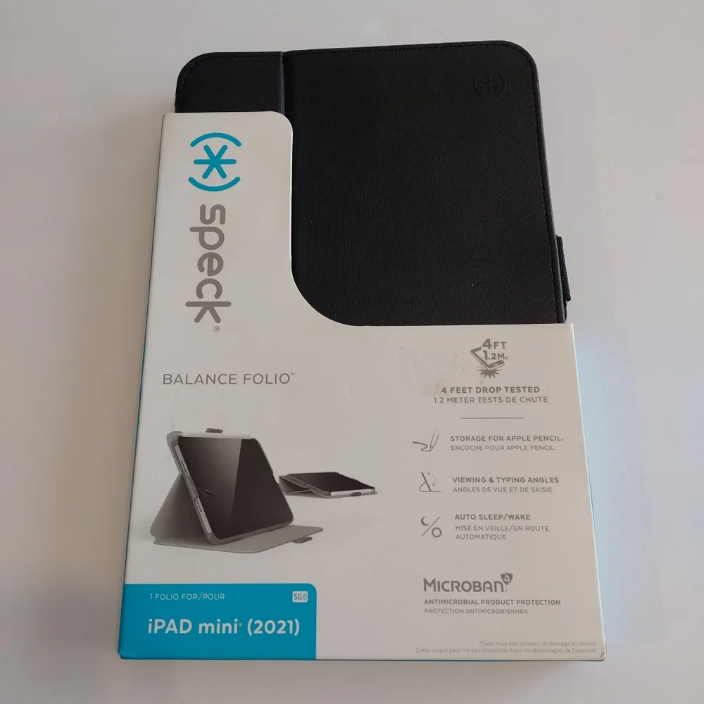 Speck Products Balance Folio iPad Mini (2021) Case and Stand, Black